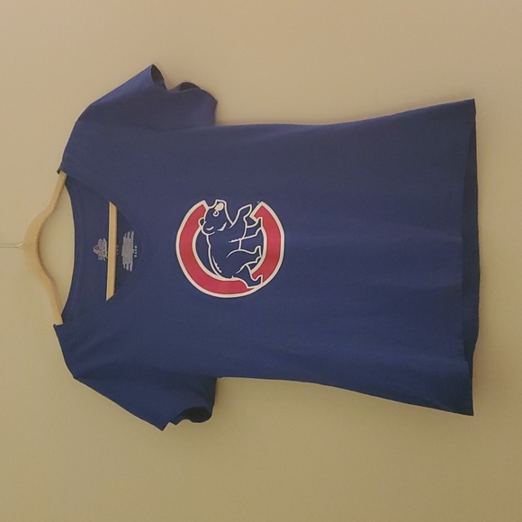Cubs Baez Women's V-Neck Short Sleeve T-Shirt - Picture 1 of 3
